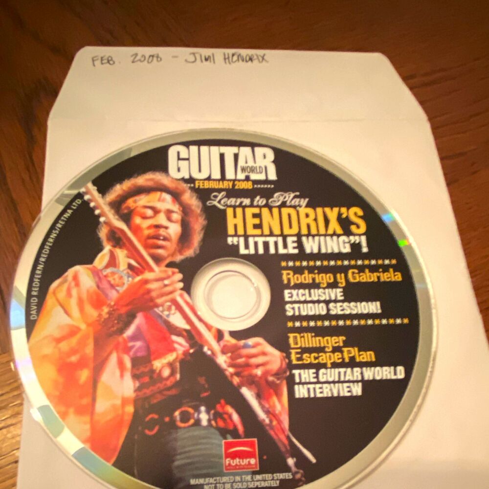 Guitar World February 2008 CD ROM Jimi Hendrix "Little Wing" Rodrigo y Gabriela
